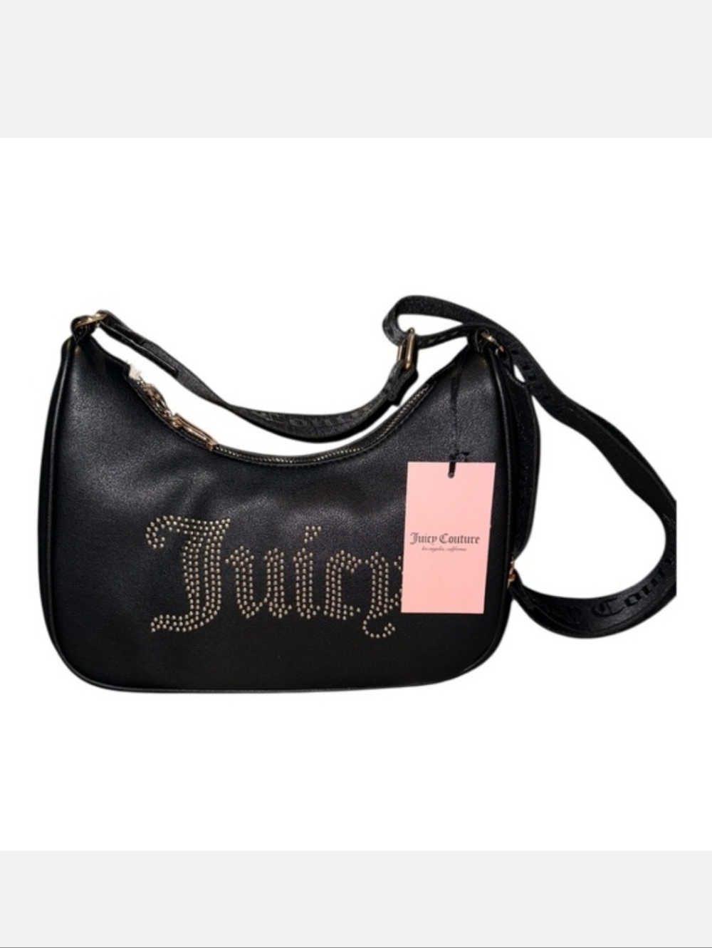 Juicy Couture Black Crossbody Bag with Gold Stud Logo